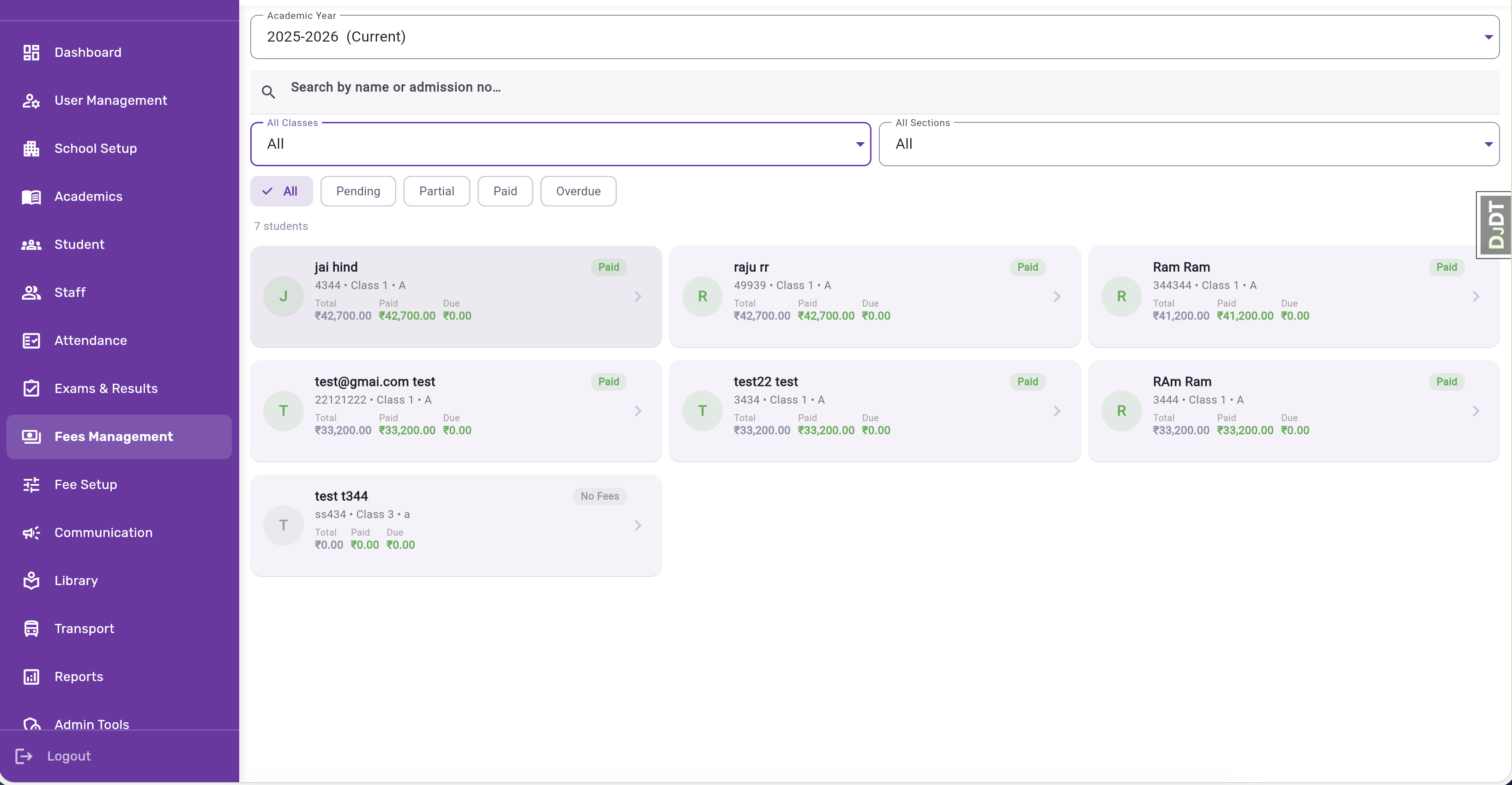 School Fee Management Software India 2026 — Online UPI Payment, Receipt & Defaulter Tracking — EduGradUP